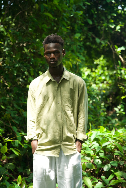 Pistachio Grove & Off White Linen