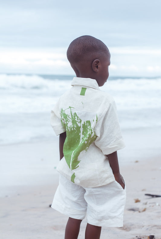 The Imaulé kékéré Okunrin Botanica Linen Set