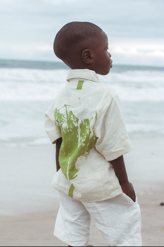 The Imaulé kékéré Okunrin Botanica Linen Set